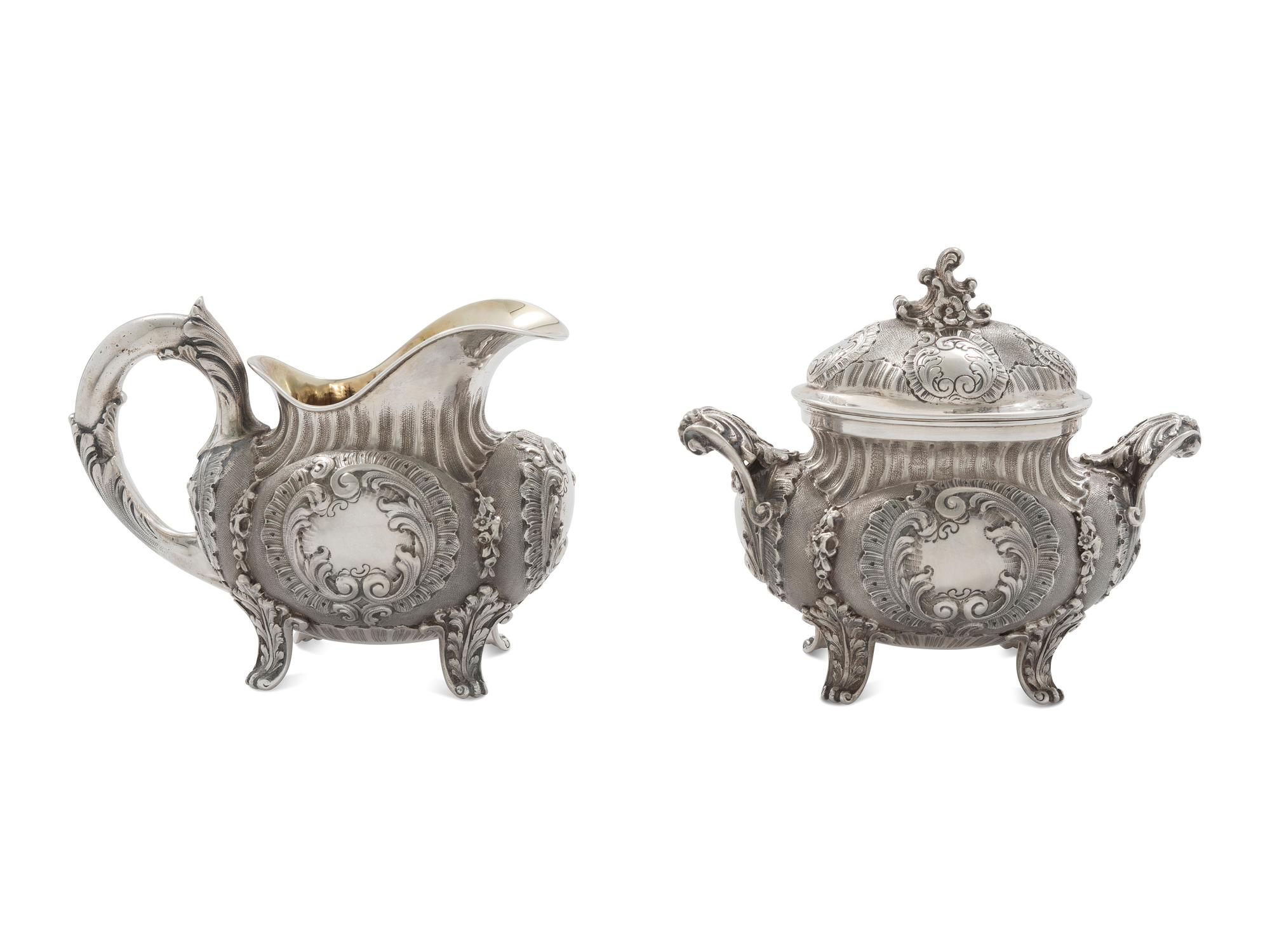 An Italian Silver Four-Piece Tea Service