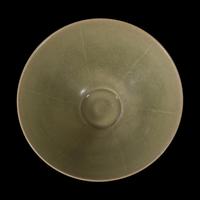 A Chinese Green Glazed Conical Bowl — 青釉斗笠碗