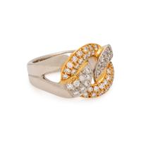 PLATINUM, YELLOW GOLD AND DIAMOND RING