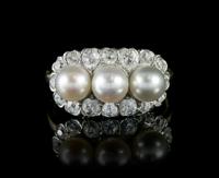 A Platinum, Yellow Gold, Natural Pearl and Diamond Ring, Tiffany & Co., 3.40 dwts.
