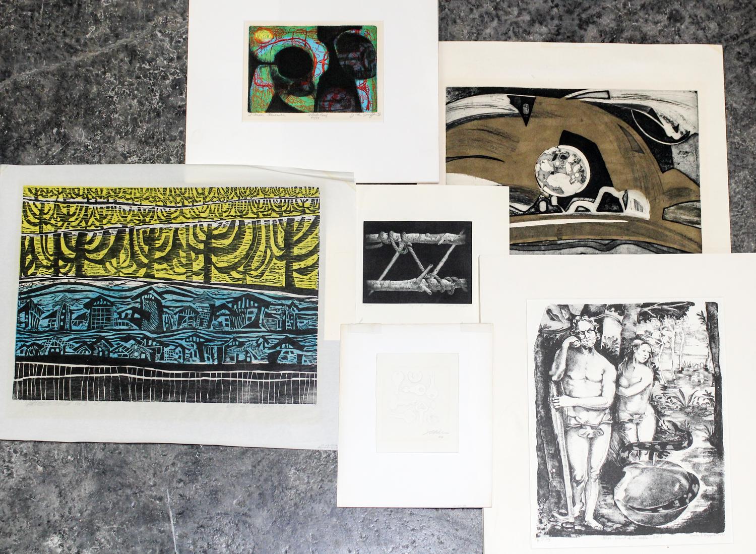 A Group of 20th Century Prints by Various Artists various sizes