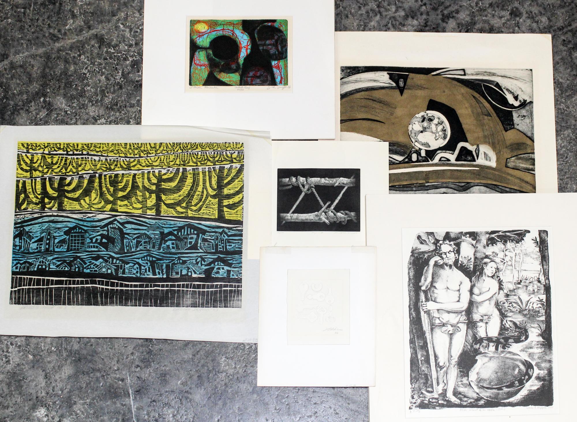 A Group of 20th Century Prints by Various Artists various sizes