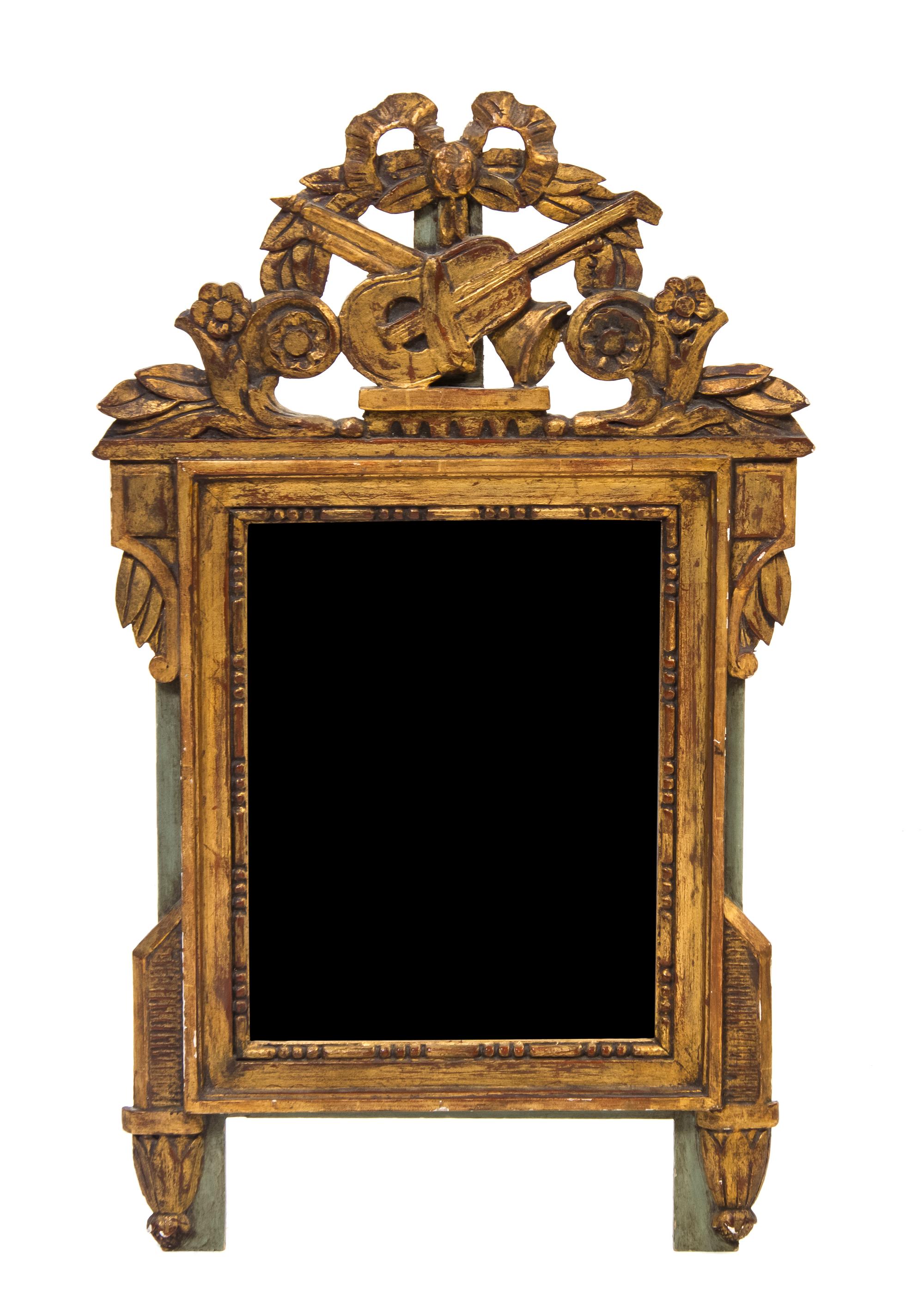 A French Giltwood Marriage Mirror, Height 25 x width 15 inches.