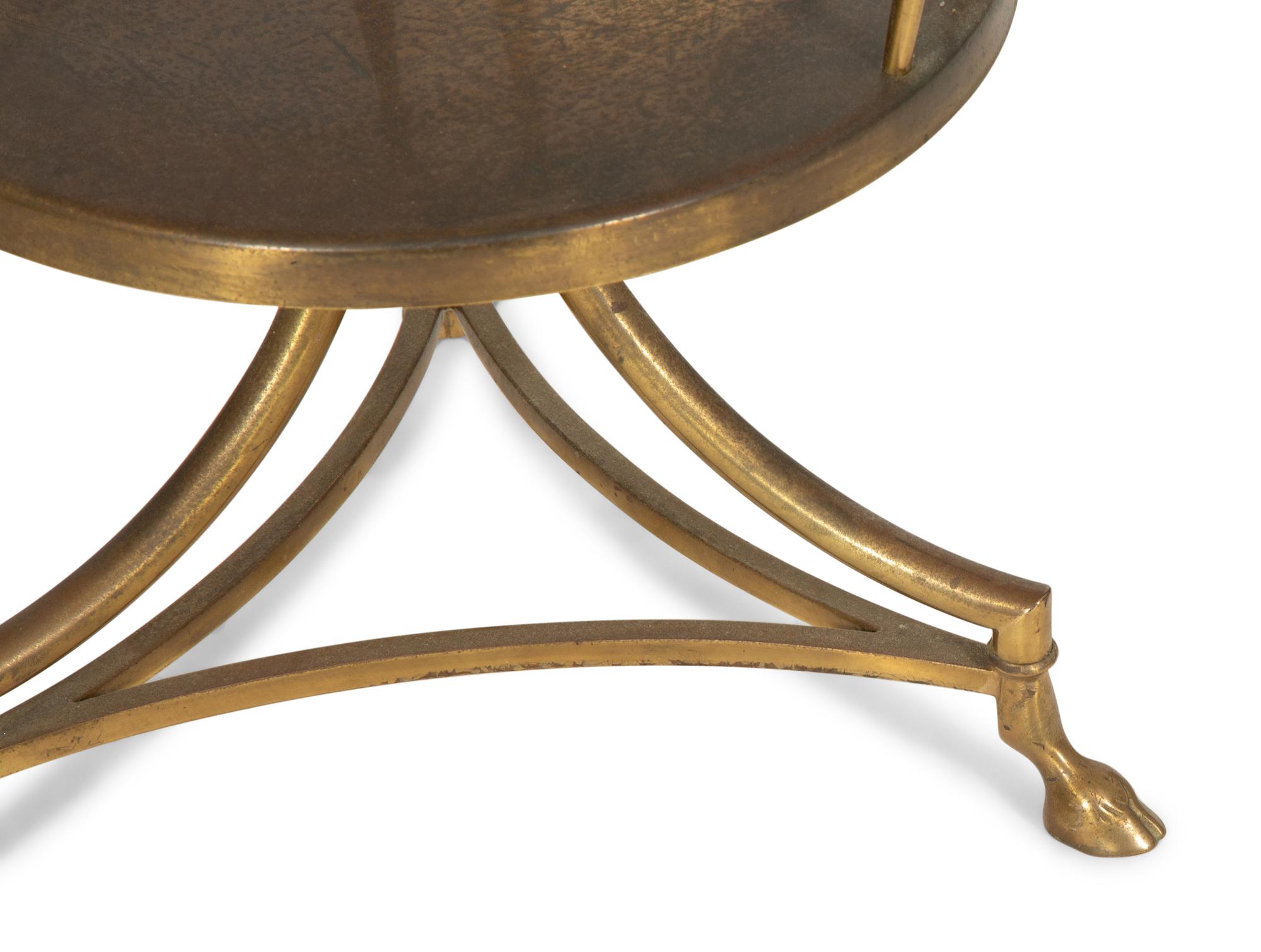 A Gilt Metal and Glass-Top Two-Tier Side Table
