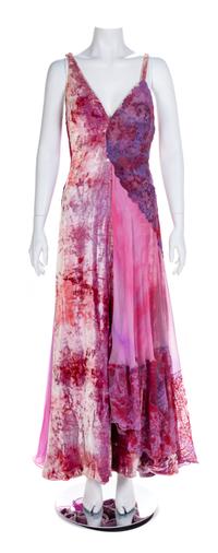 Atelier Versace Tie-Dyed Purple Velvet and Lace Gown, S/S 1994 No size label