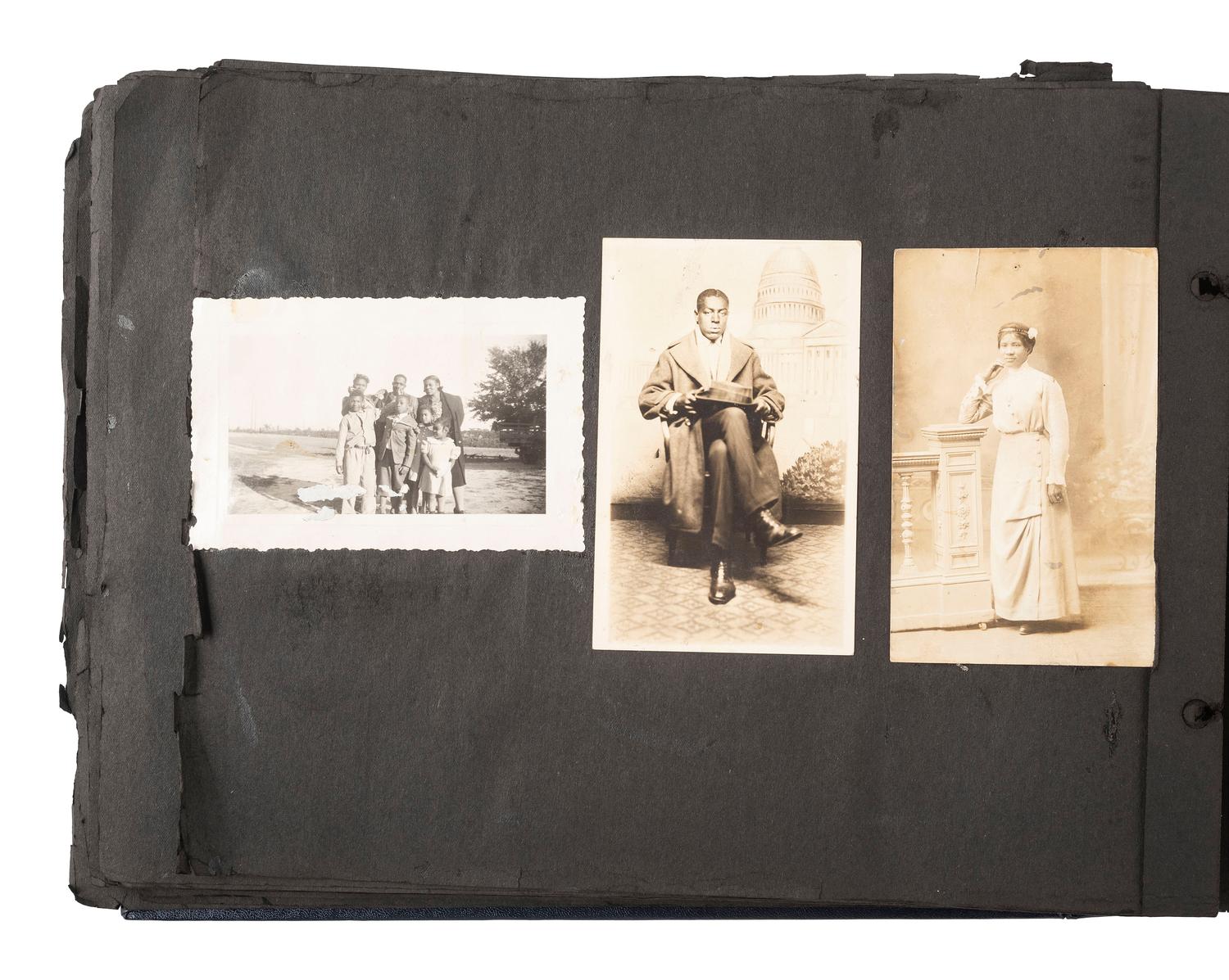 [EARLY PHOTOGRAPHY]. Album containing photos of a multi-generational African American family in Washington, DC. Ca early-to-mid 20th Century.