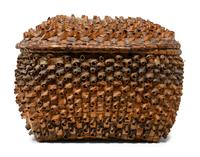 Northeastern Lidded Basket, with Polychrome Porcupine Twists