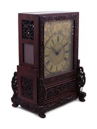 A Chinese Hardwood Clock Case