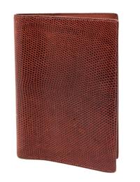 An Hermes Brown Lizard GM Agenda, 7" x 5.5" x .5".