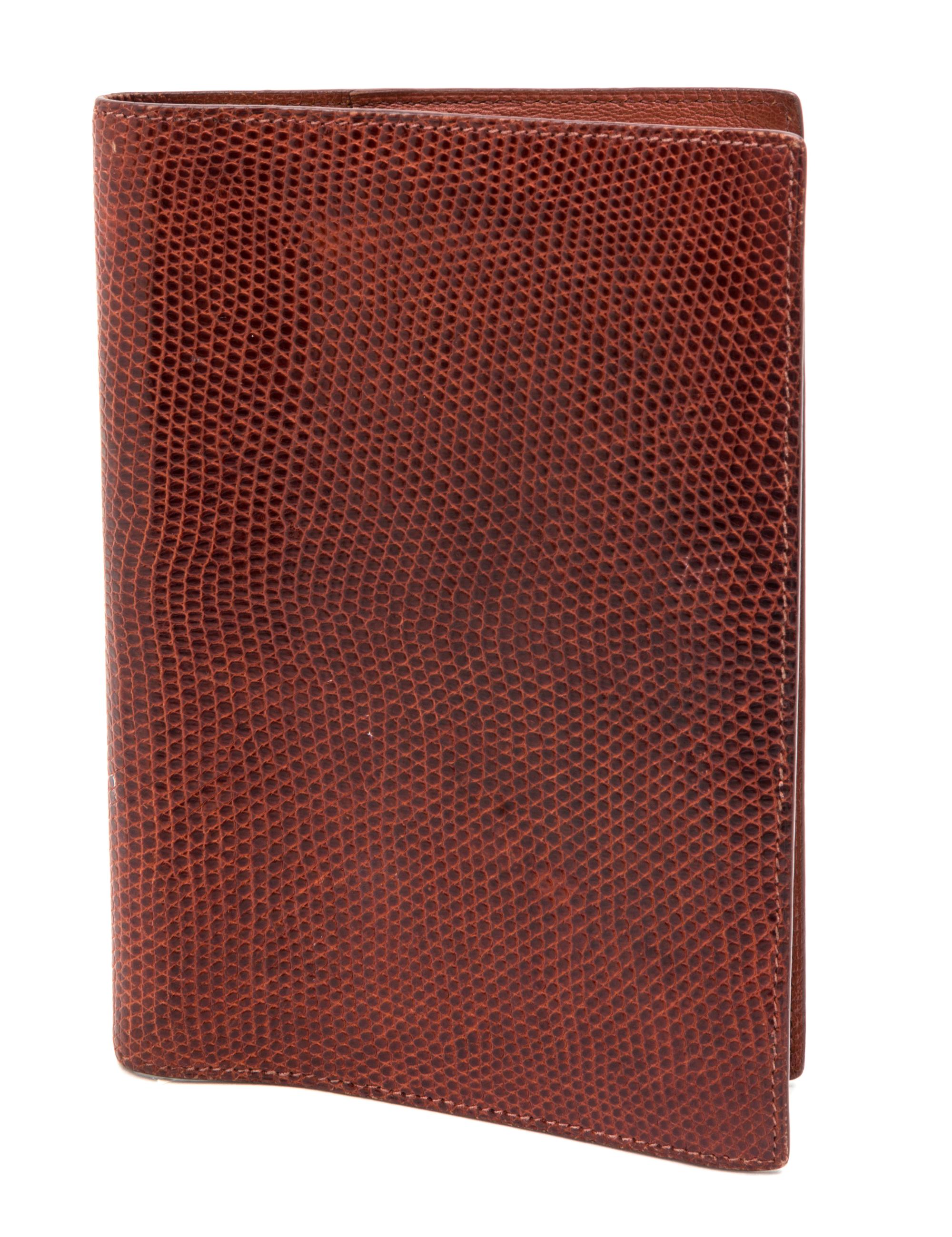 An Hermes Brown Lizard GM Agenda, 7" x 5.5" x .5".