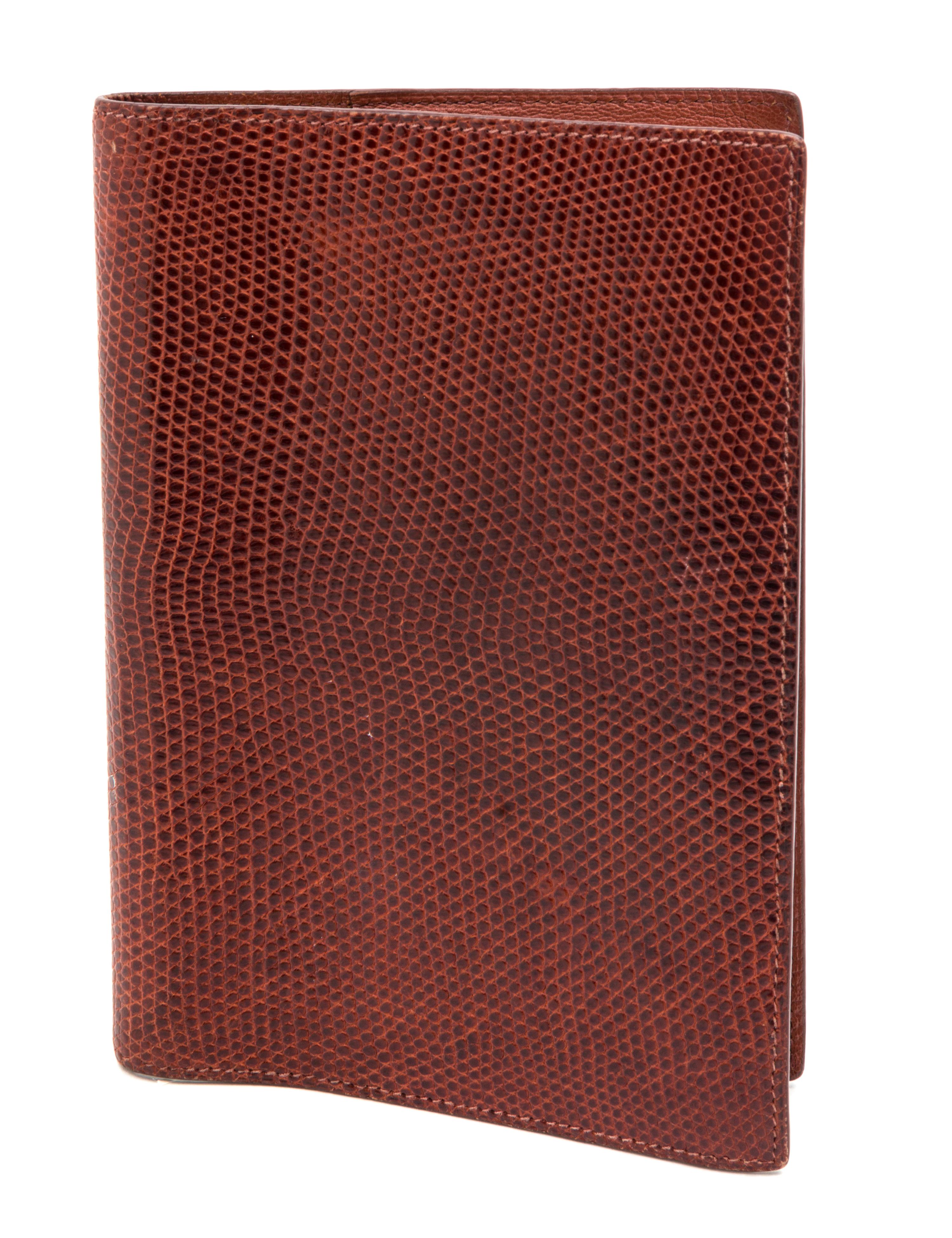 An Hermes Brown Lizard GM Agenda, 7" x 5.5" x .5".