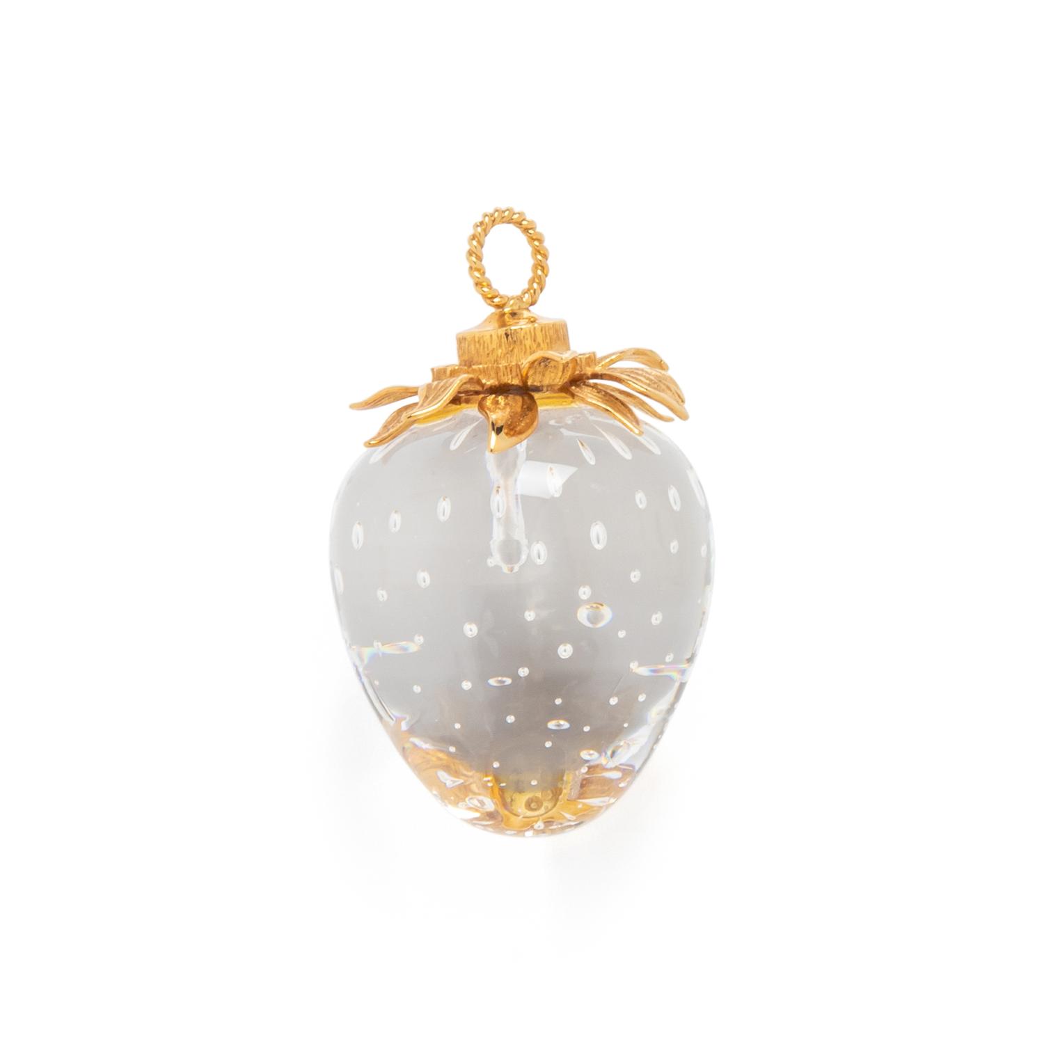 STEUBEN, GLASS STRAWBERRY PENDANT