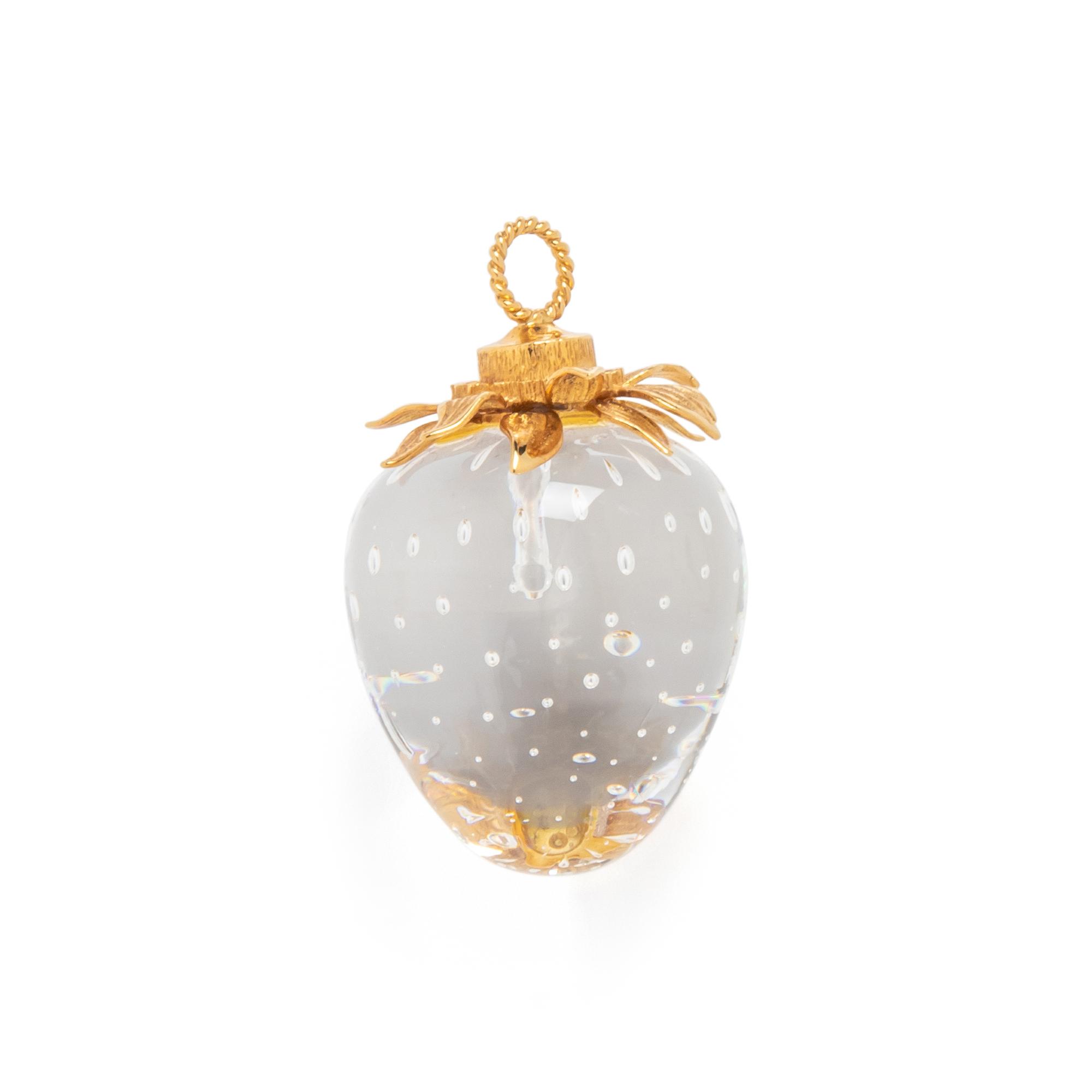 STEUBEN, GLASS STRAWBERRY PENDANT