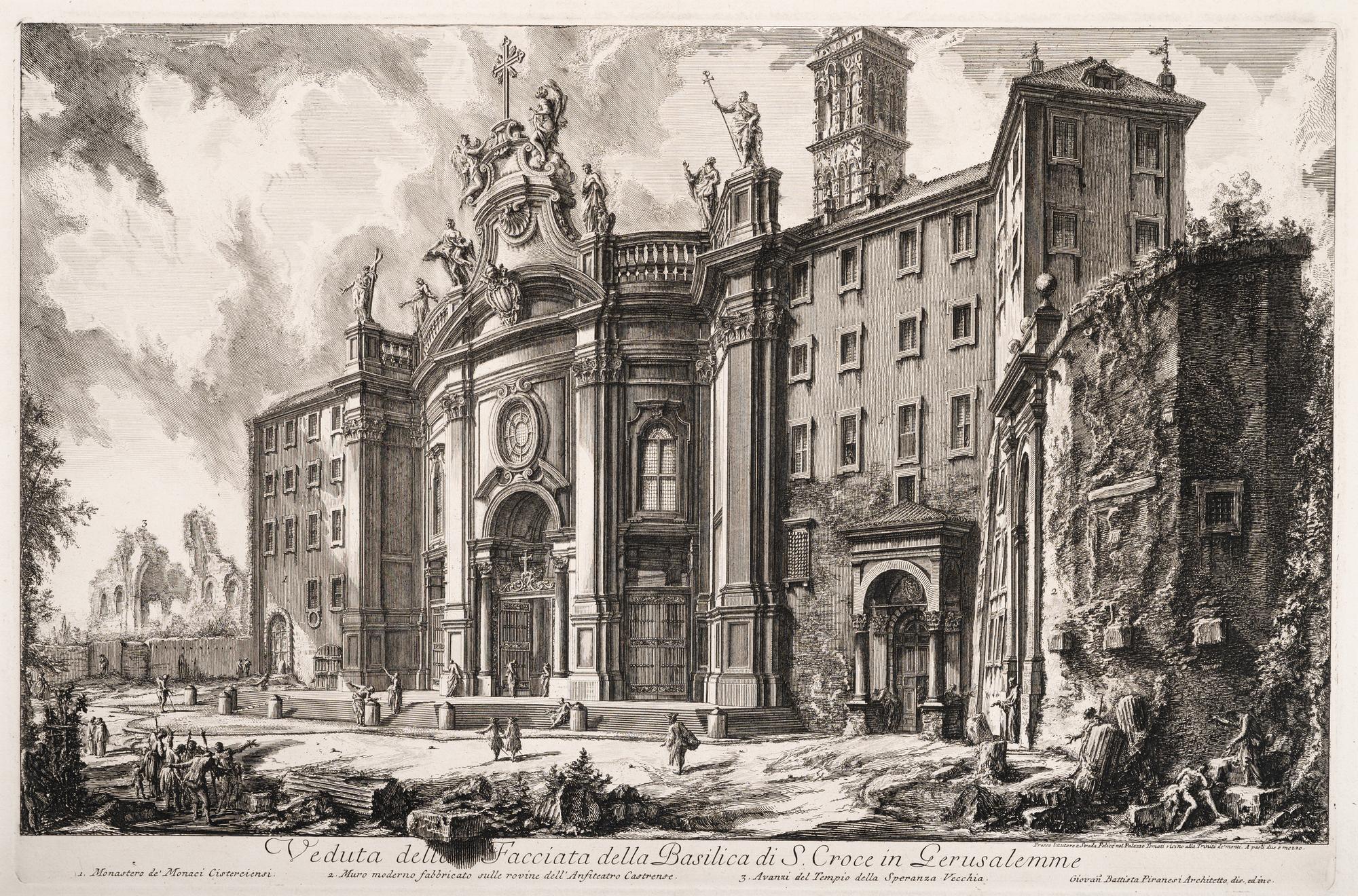 Veduta della Facciata della Basilica di S. Croce in Gerusalemme (from Vedute di Roma)