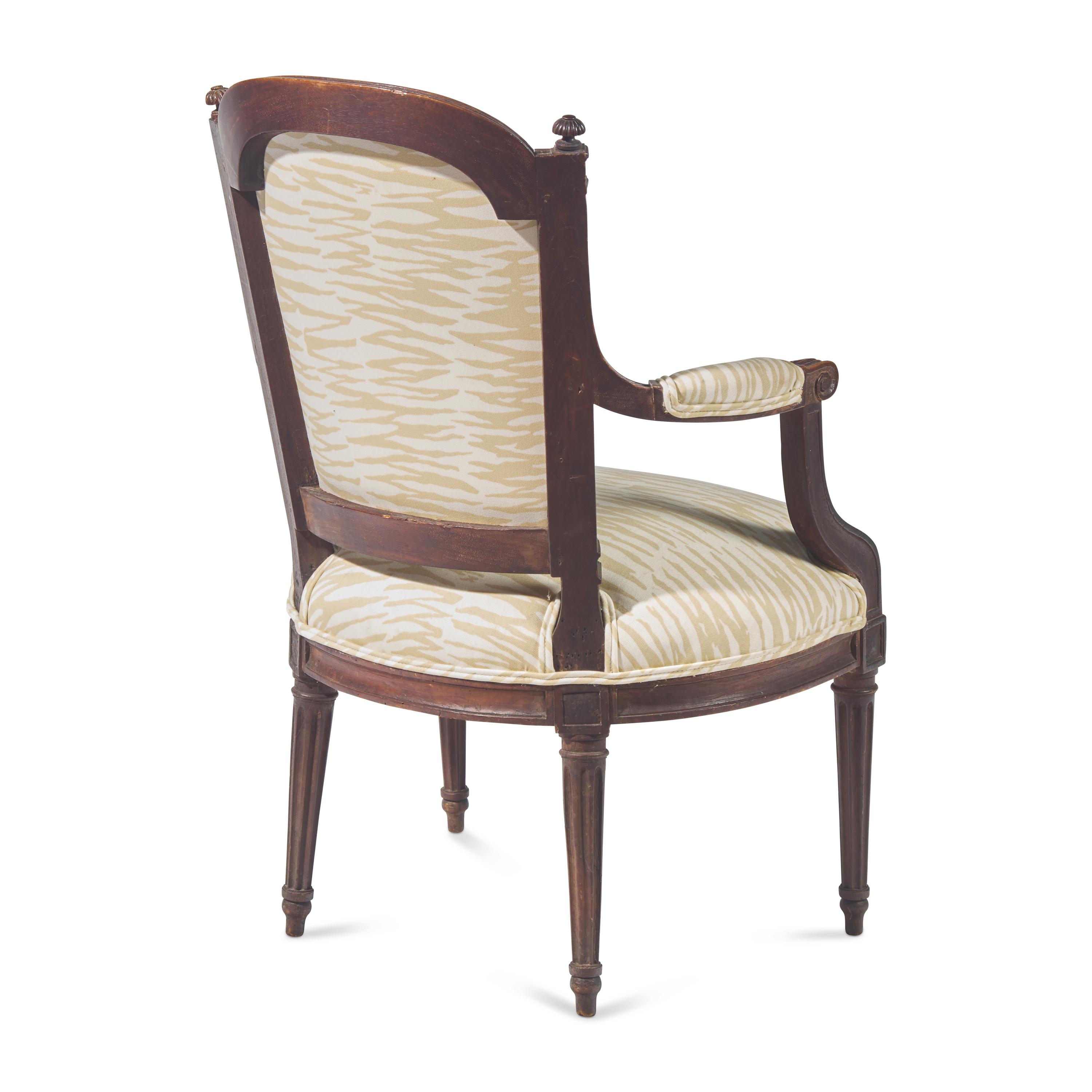 A Federal Carved Mahogany Armchair in the French Taste