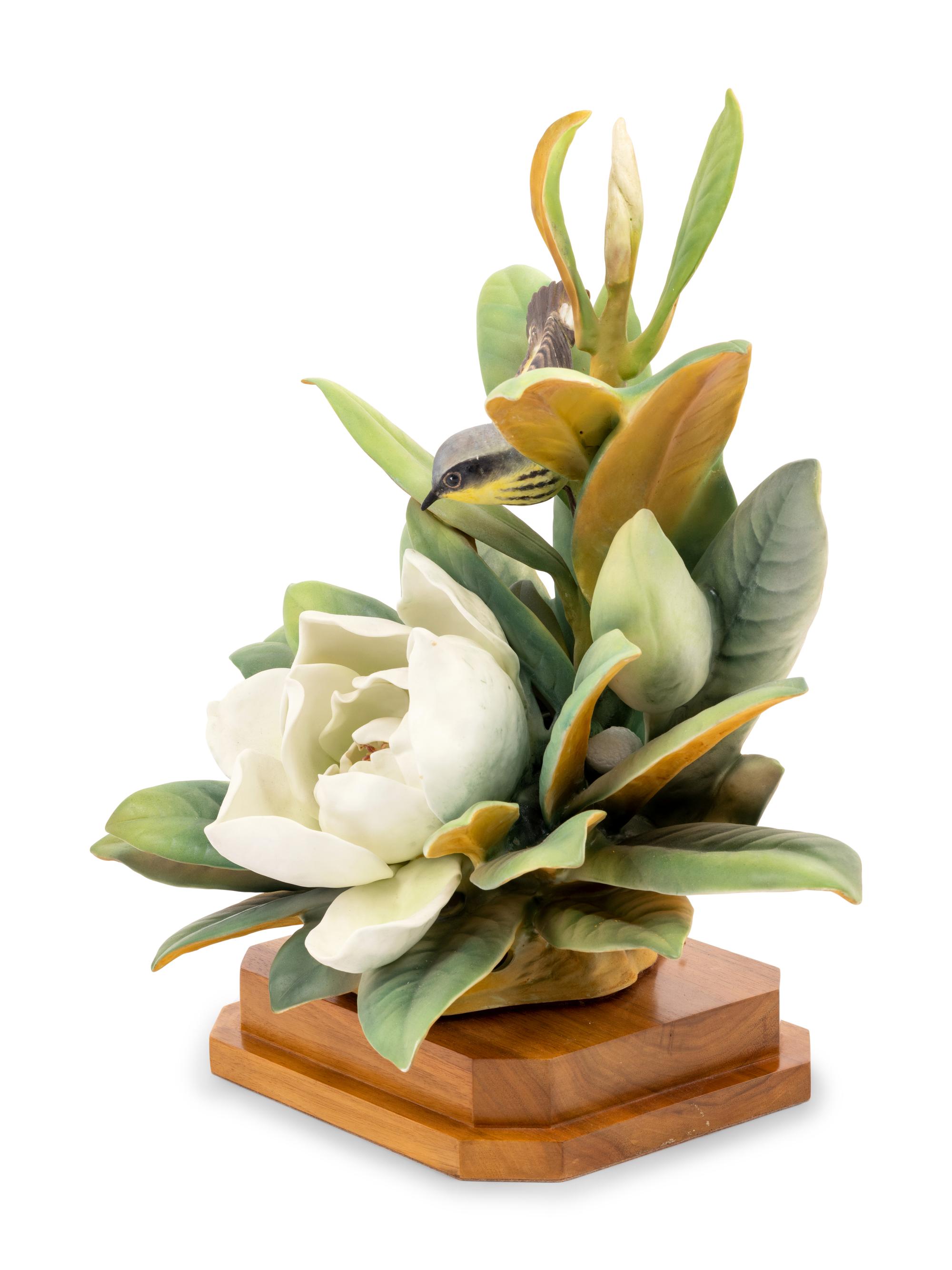 A Royal Worcester Dorothy Doughty Magnolia Warbler Group