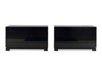 A Pair of Contemporary Black Lacquered Commodes