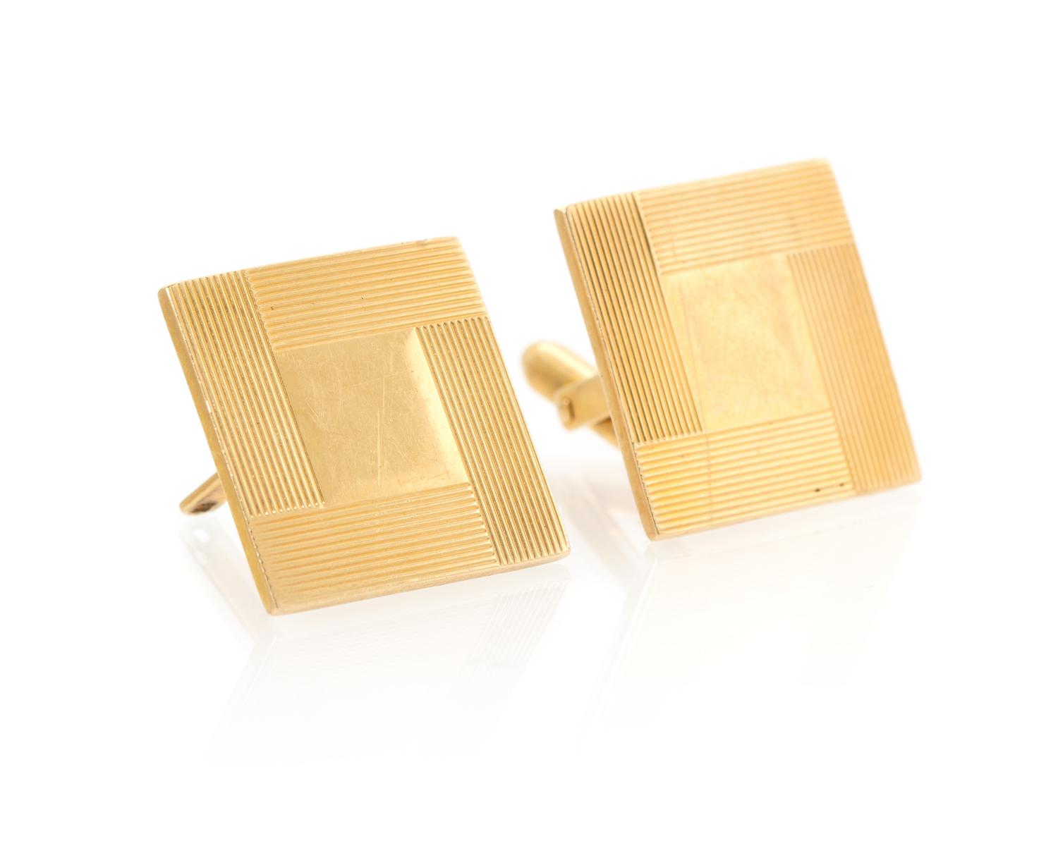 A Pair of 14 Karat Yellow Gold Cufflinks, 13.90 dwts.