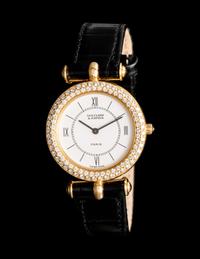 VAN CLEEF & ARPELS, 18K YELLOW GOLD AND DIAMOND WATCH