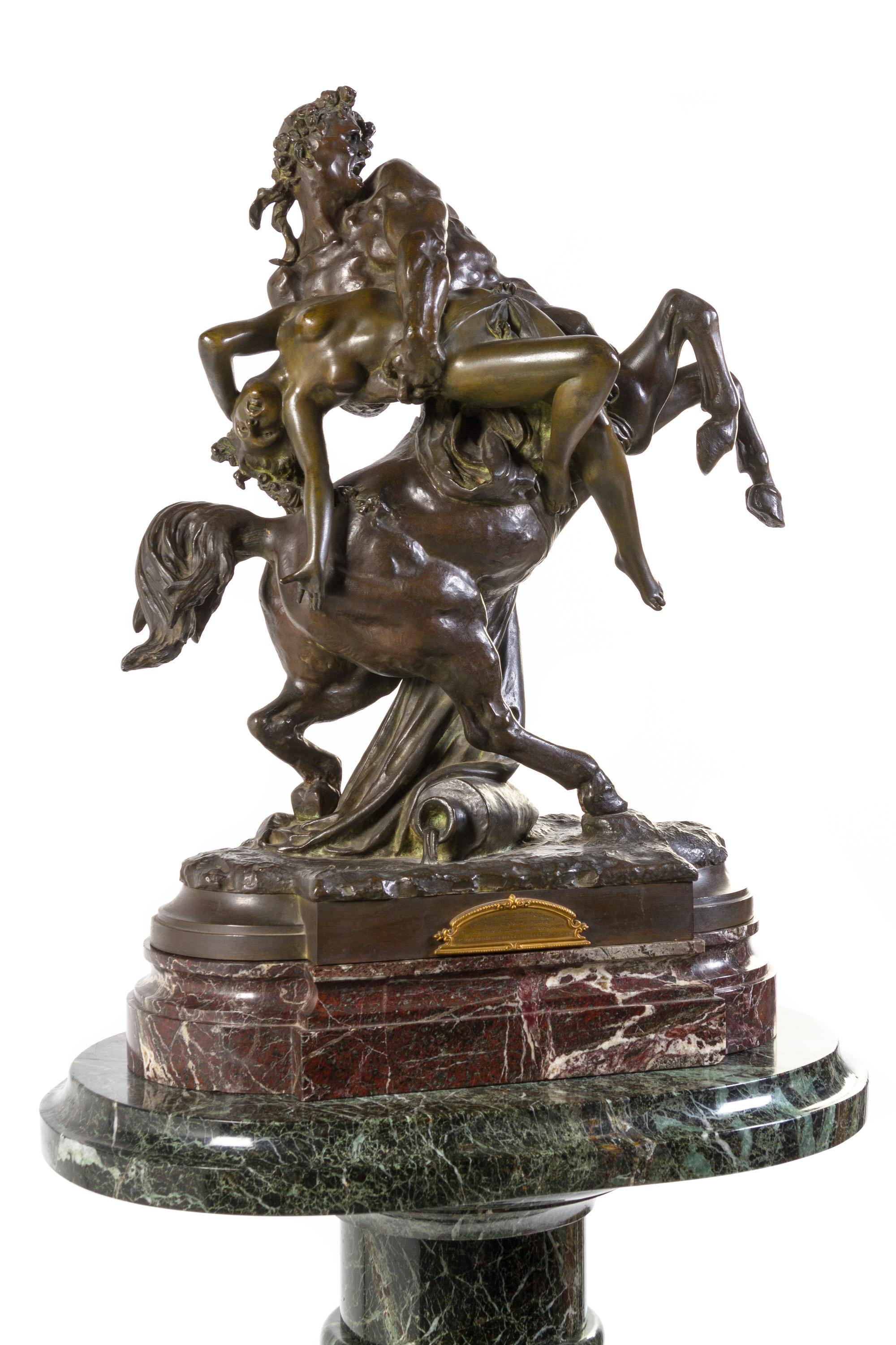 A French Bronze Figural Group, Albert-Ernest Carrier-Belleuse (1824-1887), Height of bronze 25 1/2 inches.