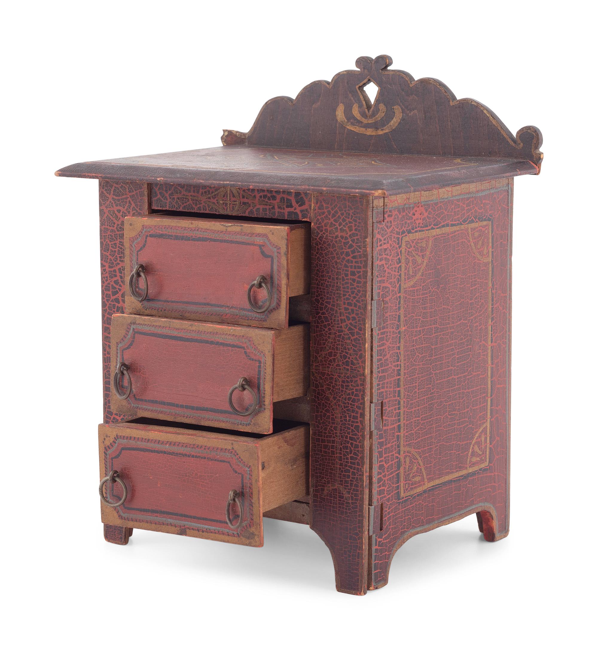 A Diminutive Folk Art Painted Chest
