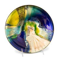 Three Enameled Copper Plates by Bodil Eje (Danish, 20th Century)