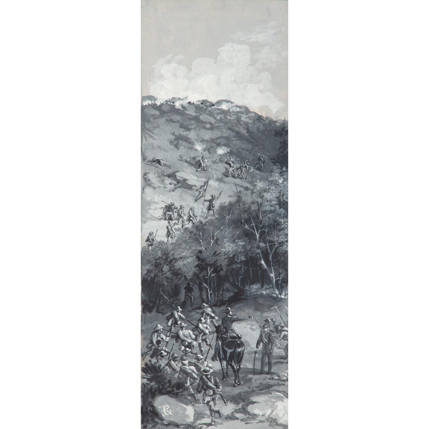 John R. Chapin, Original Artwork Depicting the Confederate Assault on Little Round Top