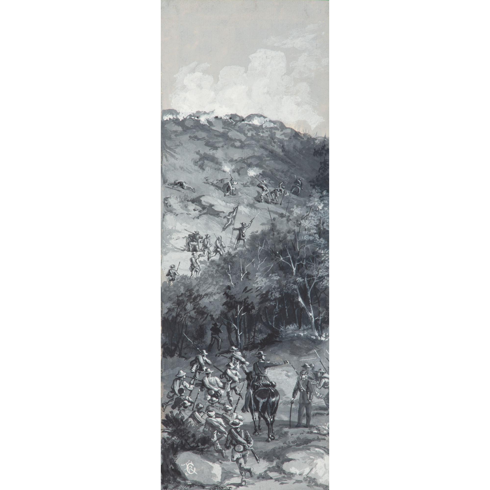 John R. Chapin, Original Artwork Depicting the Confederate Assault on Little Round Top