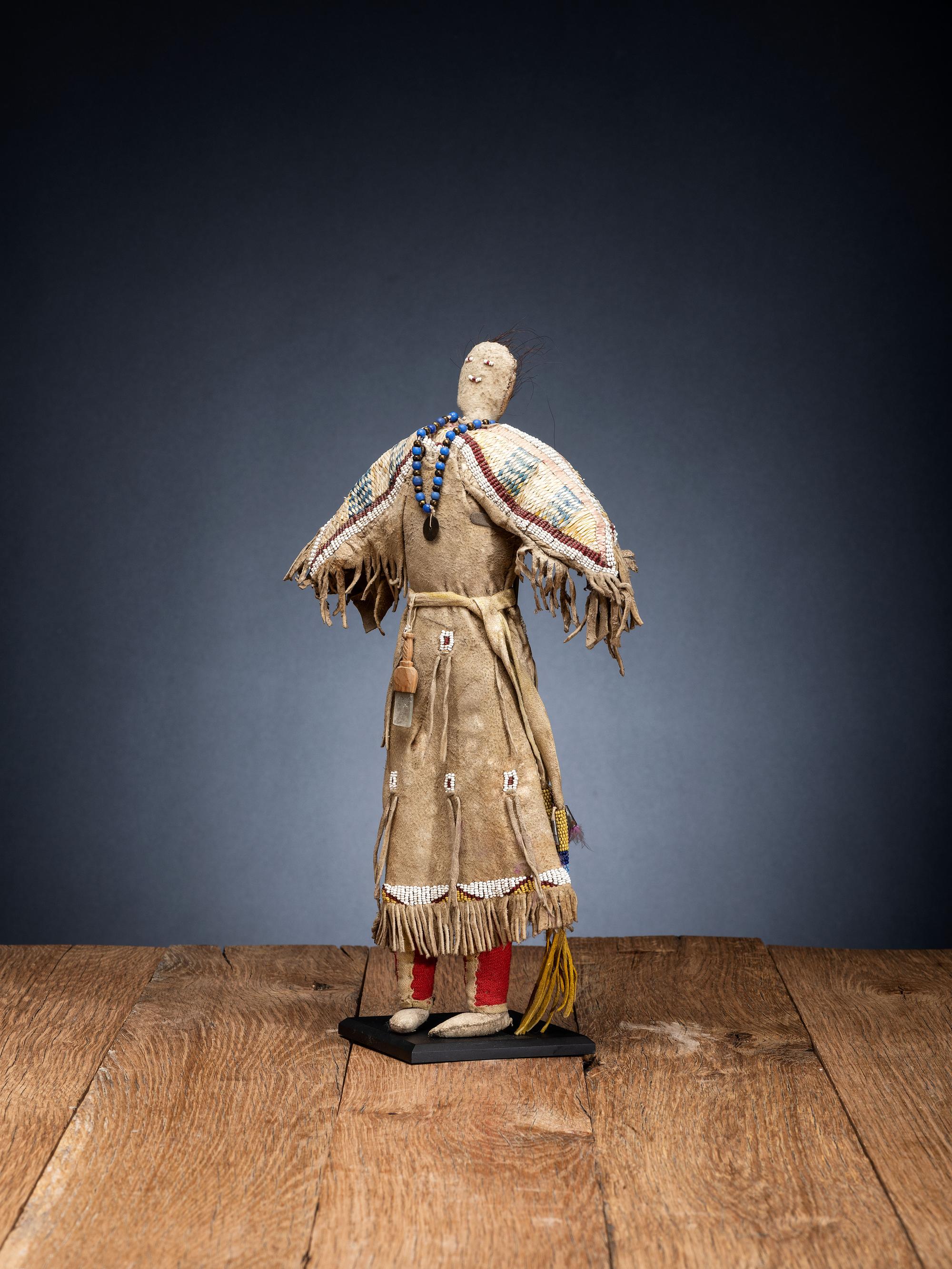 Hidatsa Doll, with Beaded and Quilled Dress