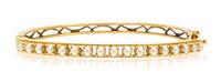 A 14 Karat Yellow Gold and Cultured Pearl Bracelet, 8.20 dwts.