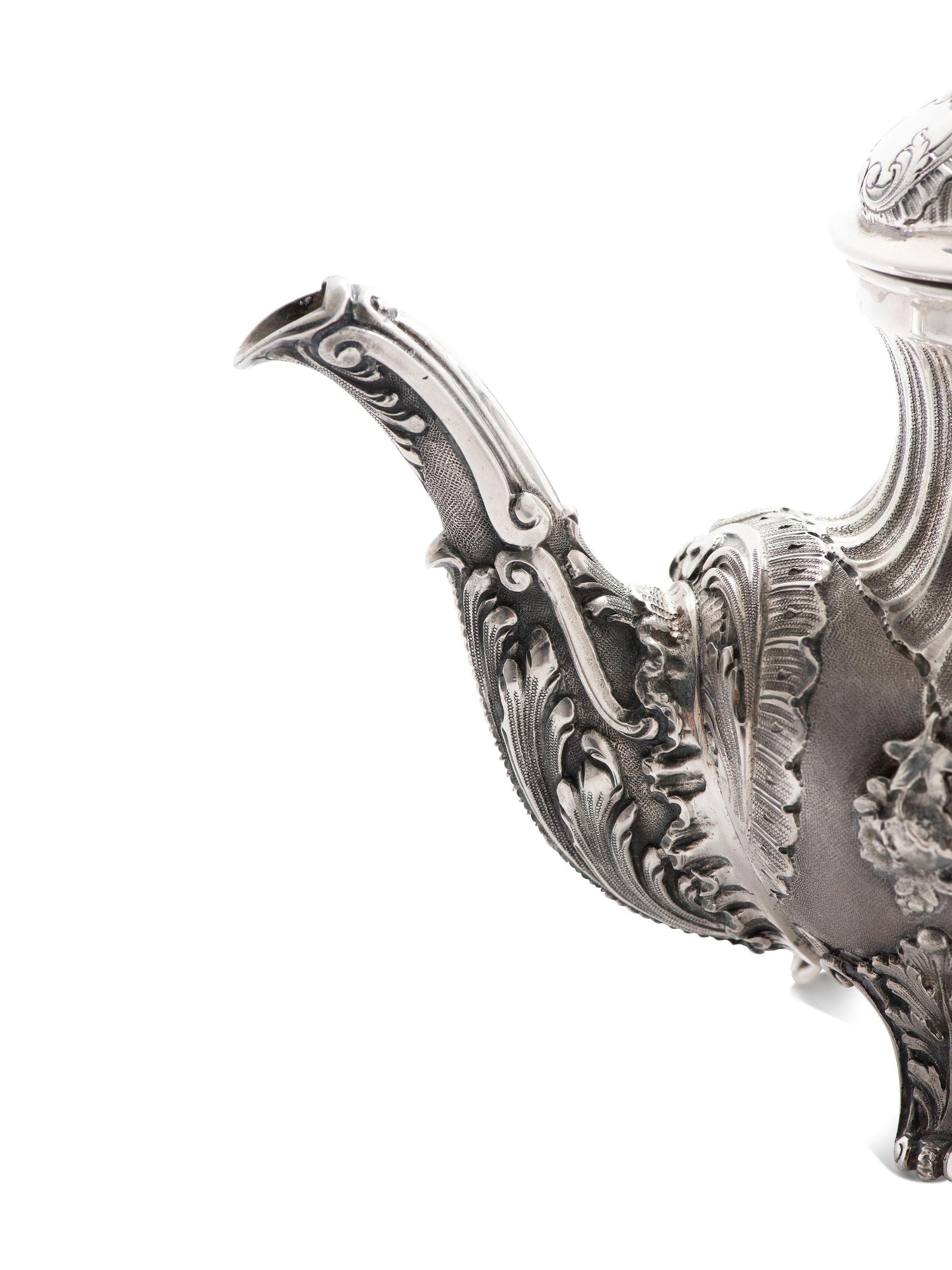 An Italian Silver Four-Piece Tea Service