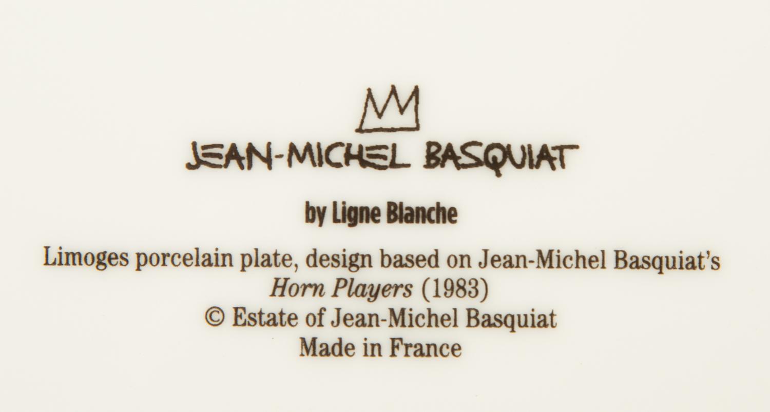 Two Porcelain Art Plates - Damien Hirst Spin Painting and Jean-Michel Basquiat Horn Players — 20th Century
