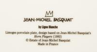 Two Porcelain Art Plates - Damien Hirst Spin Painting and Jean-Michel Basquiat Horn Players — 20th Century