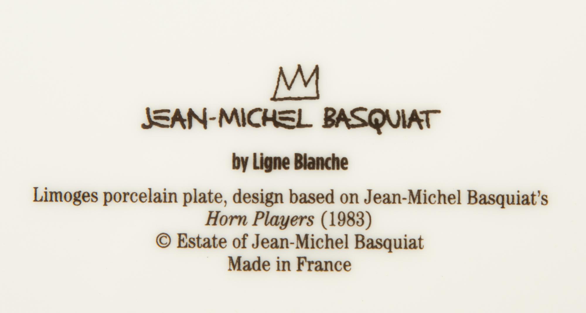 Two Porcelain Art Plates - Damien Hirst Spin Painting and Jean-Michel Basquiat Horn Players — 20th Century