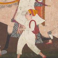 A Painting of R ao Jag Singh of Hatanagar Mounted on a Tan Stallion , Marwar, Jodhpur, Circa 1840s