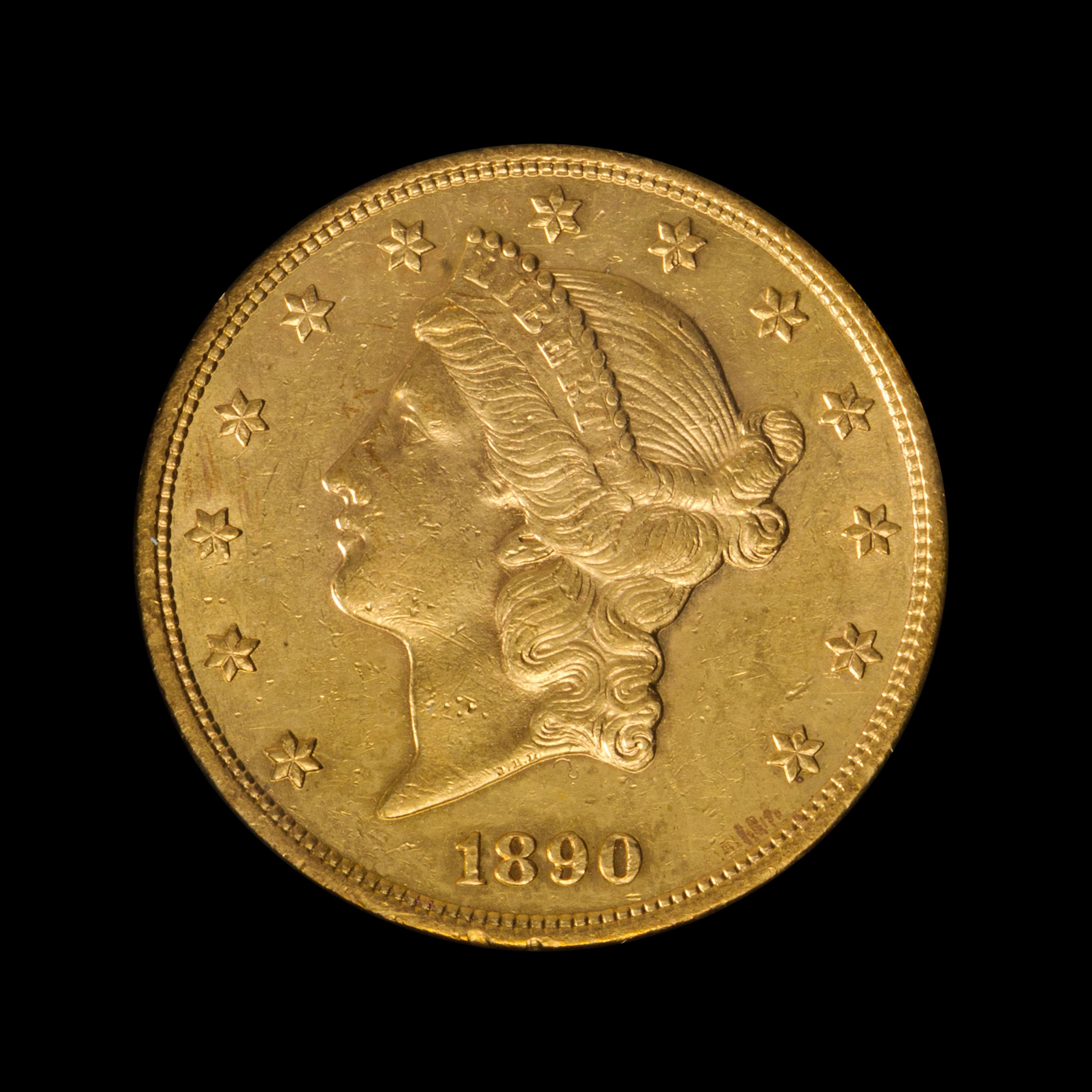 A United States 1890-S Liberty Head $20 Gold Coin