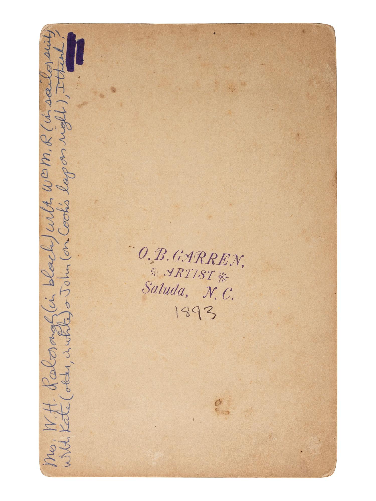 [SLAVERY] -- [RECONSTRUCTION]. Small archive of photographs and documents associated with Fannie "Cook" Sims (ca 1850-1943), a freed woman who worked as a domestic laborer in Chester County, South Carolina.