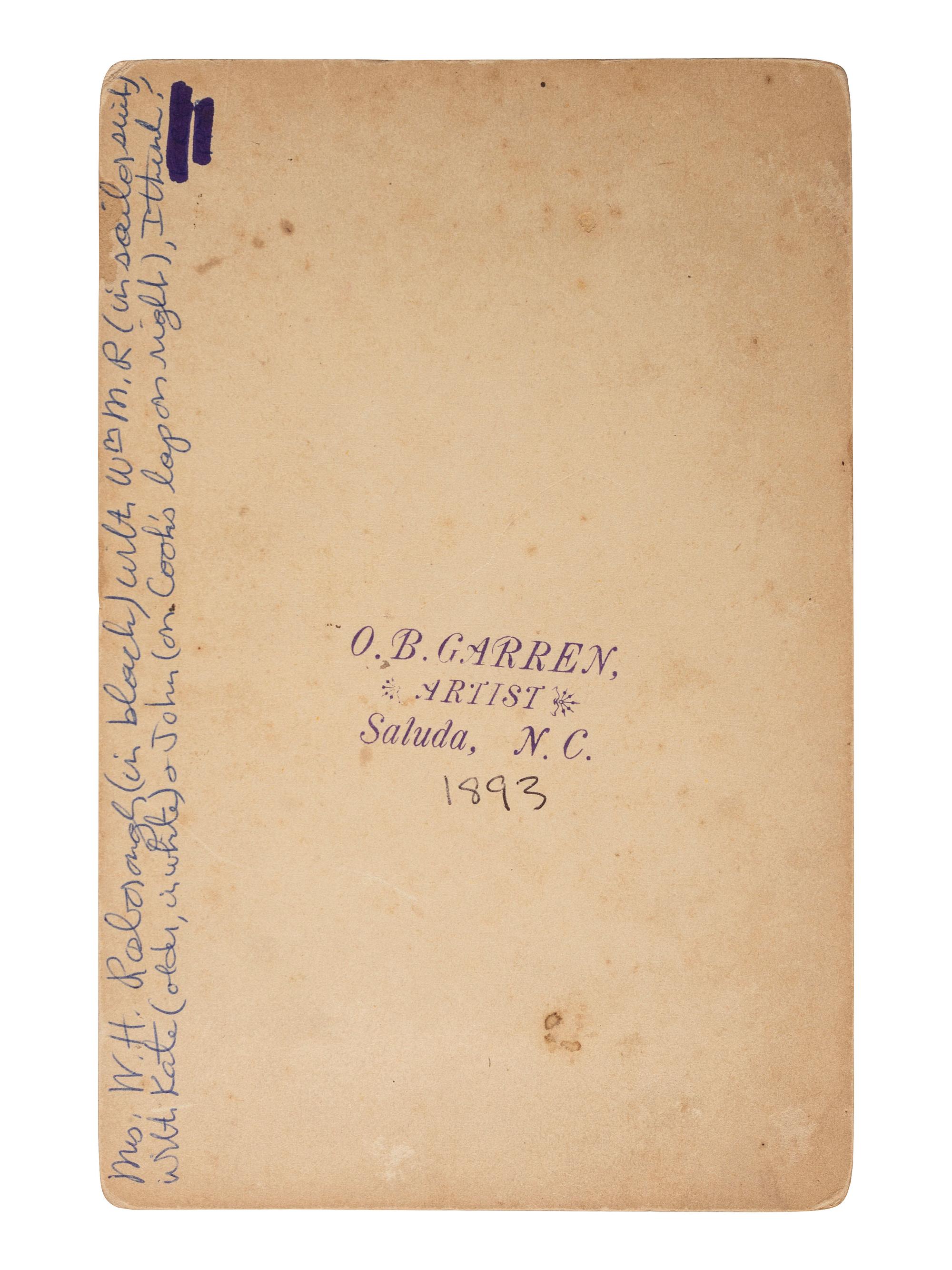 [SLAVERY] -- [RECONSTRUCTION]. Small archive of photographs and documents associated with Fannie "Cook" Sims (ca 1850-1943), a freed woman who worked as a domestic laborer in Chester County, South Carolina.