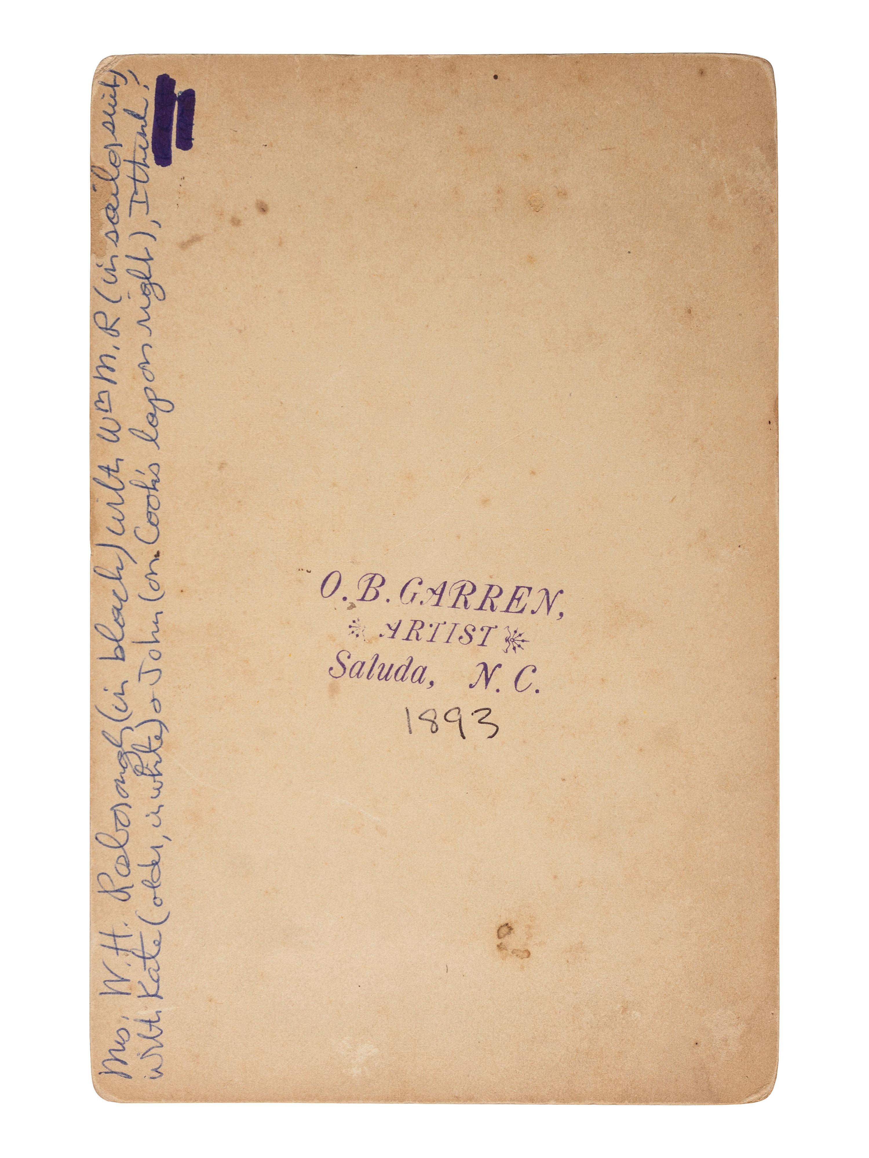 [SLAVERY] -- [RECONSTRUCTION]. Small archive of photographs and documents associated with Fannie "Cook" Sims (ca 1850-1943), a freed woman who worked as a domestic laborer in Chester County, South Carolina.