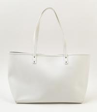A Salvatore Ferragamo White Leather Tote Bag, 12.25" x 9.75" x 5.75"; Strap drop: 8.5".