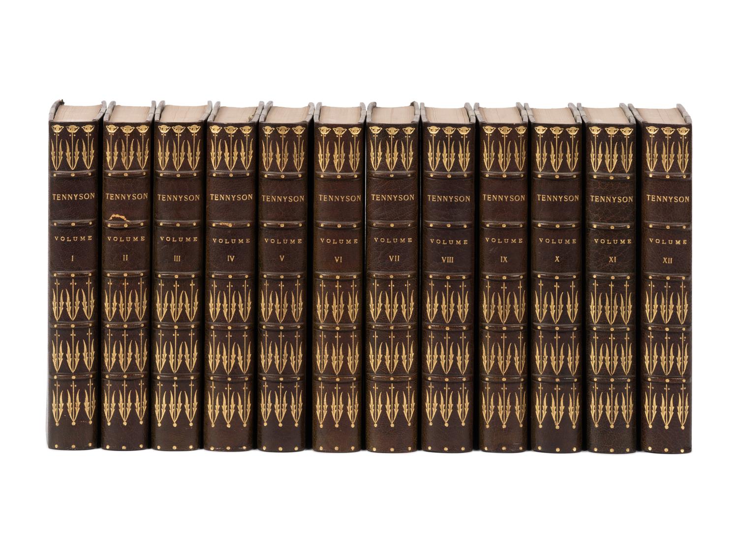 [BINDINGS]. TENNYSON, Alfred, Lord, (1809-1892). Works. Boston: Dana Estes & Company, 1895-1898.