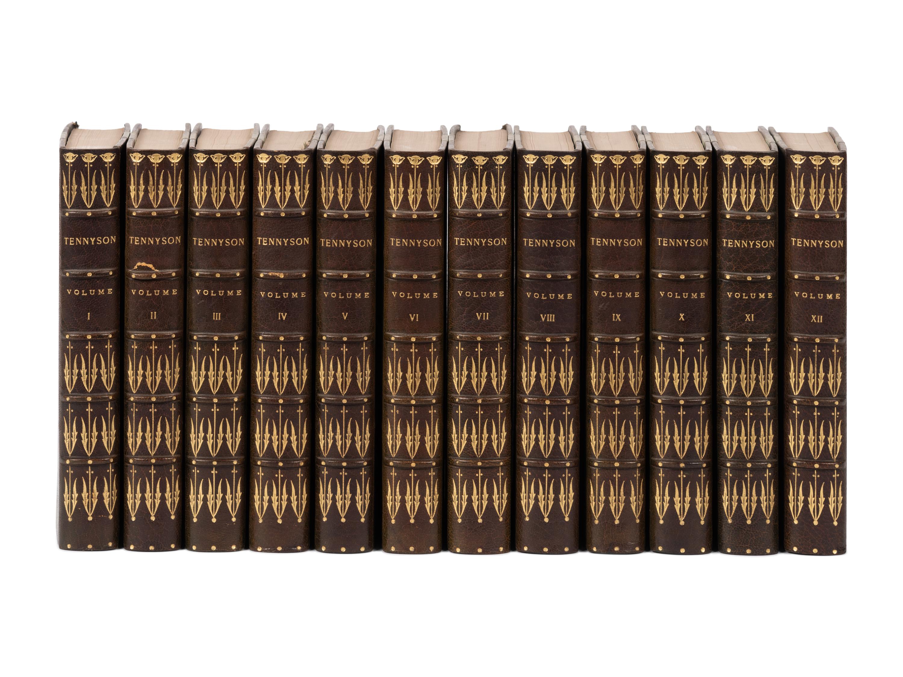 [BINDINGS]. TENNYSON, Alfred, Lord, (1809-1892). Works. Boston: Dana Estes & Company, 1895-1898.