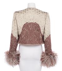 Valentino Embroidered Jacket Trimmed with Feathers, 1990-2000s
