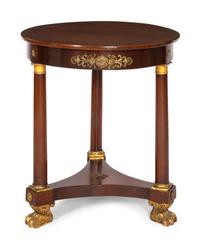 An Empire Style Gilt Bronze Mounted Mahogany Guéridon