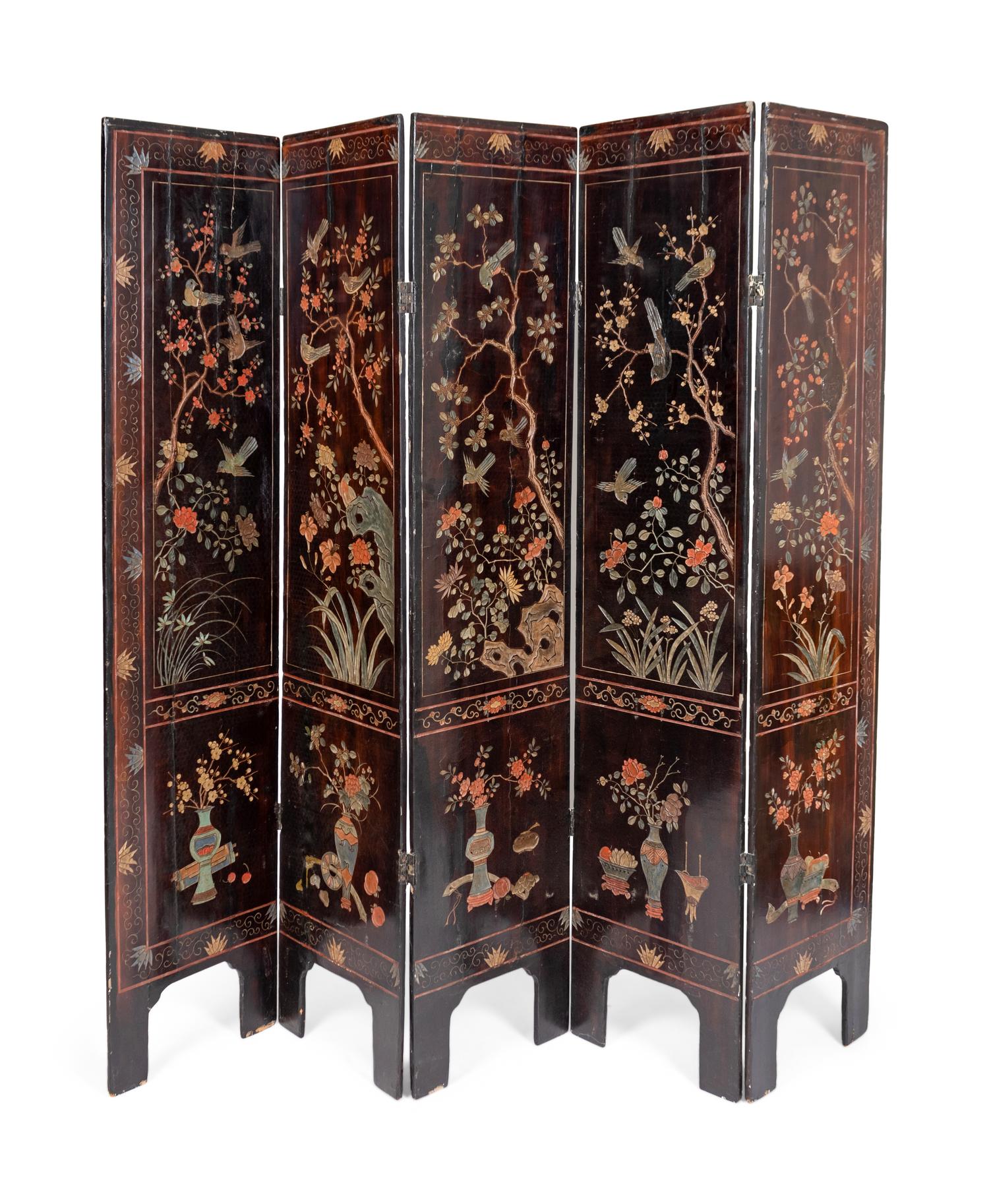A Chinese Five-Panel Coromandel Screen