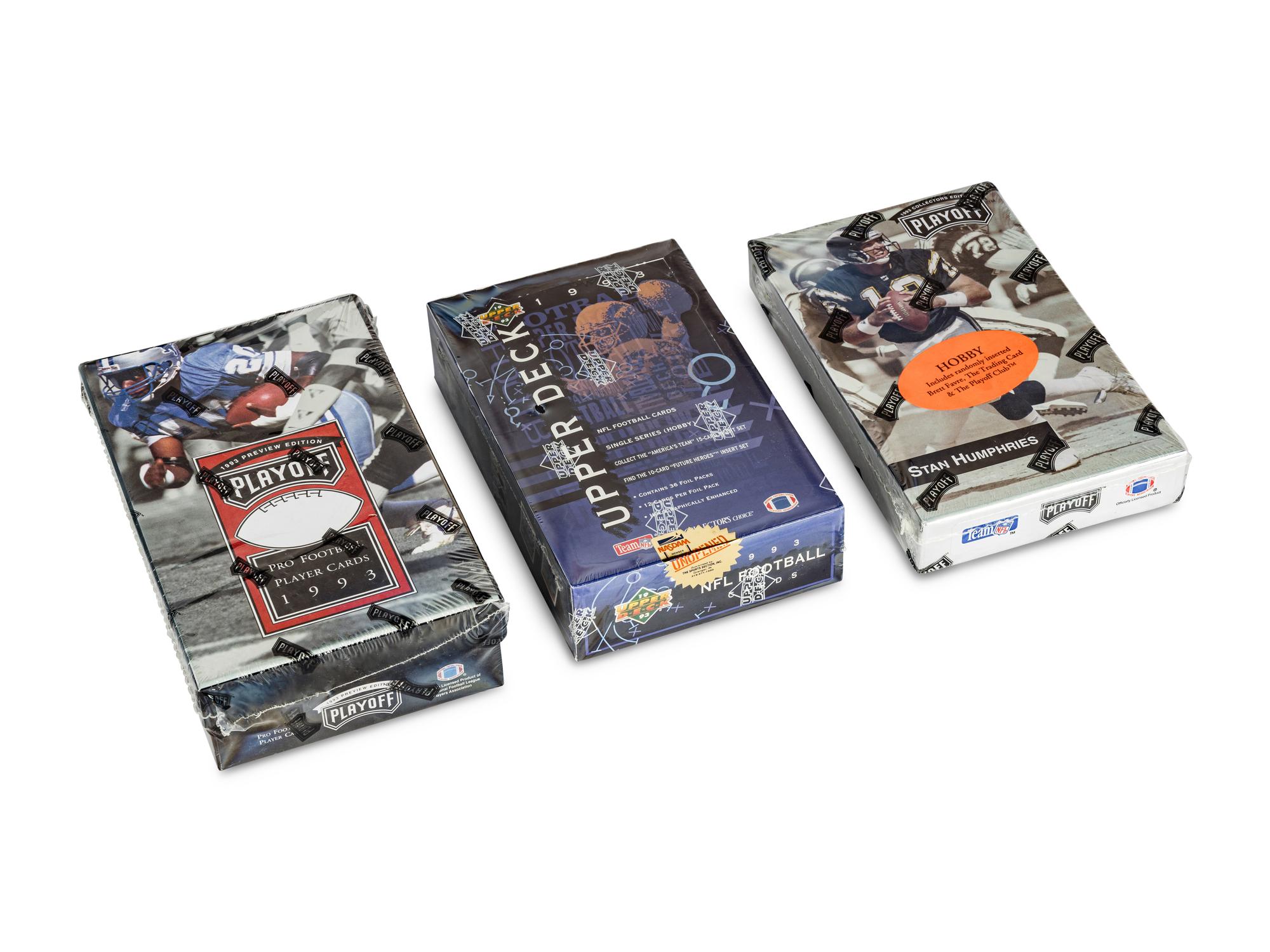 A Large Group of 1990s Unopened Football Card Boxes