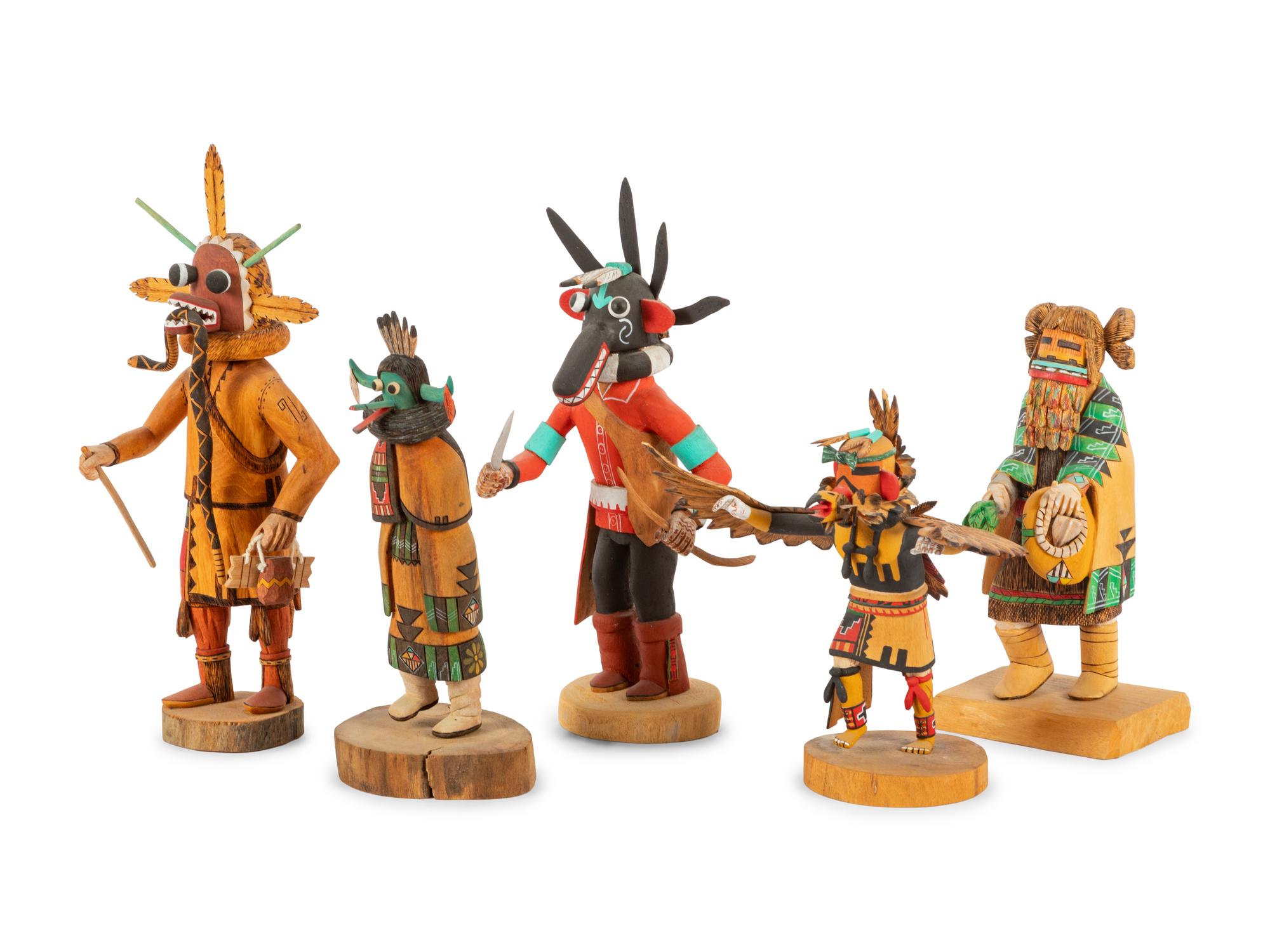Collection of Hopi Katsinas, including Chaveyo