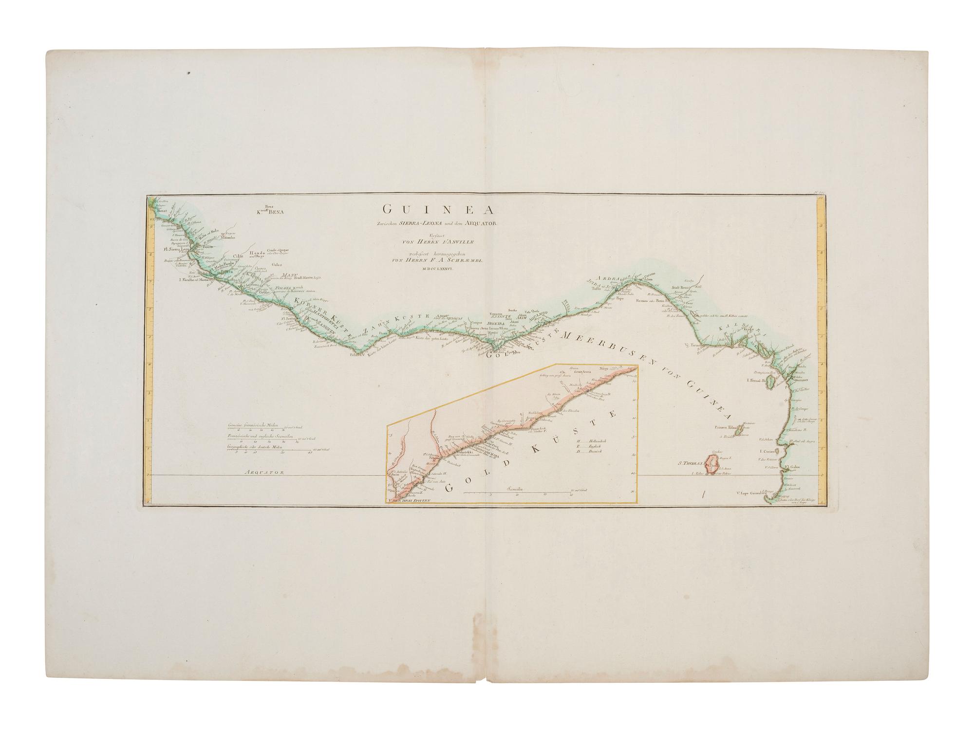 [MAPS]. Group of 3, incl. 2 maps of the coast of Guinea & one of the empire of Alexander the Great.