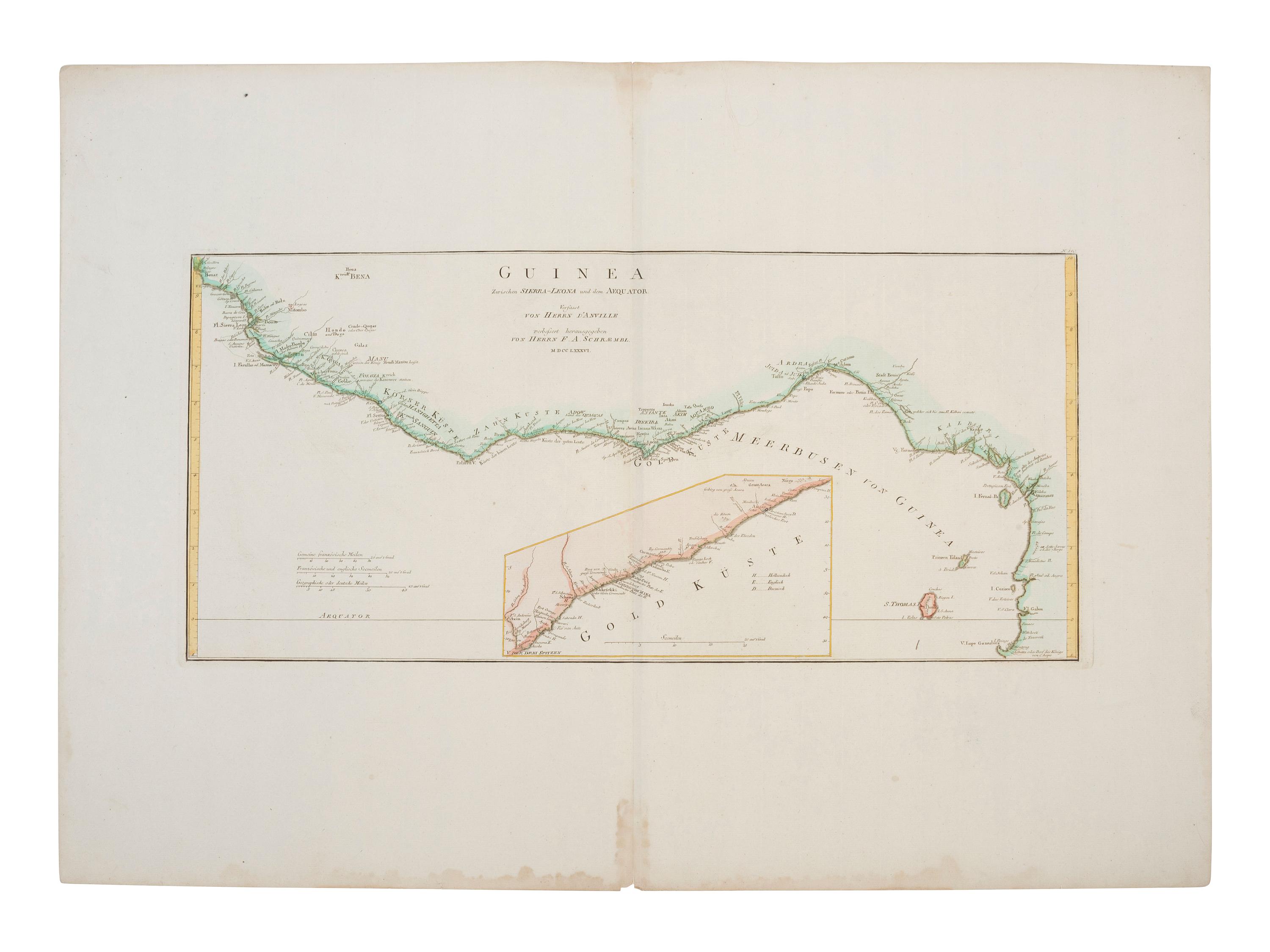 [MAPS]. Group of 3, incl. 2 maps of the coast of Guinea & one of the empire of Alexander the Great.