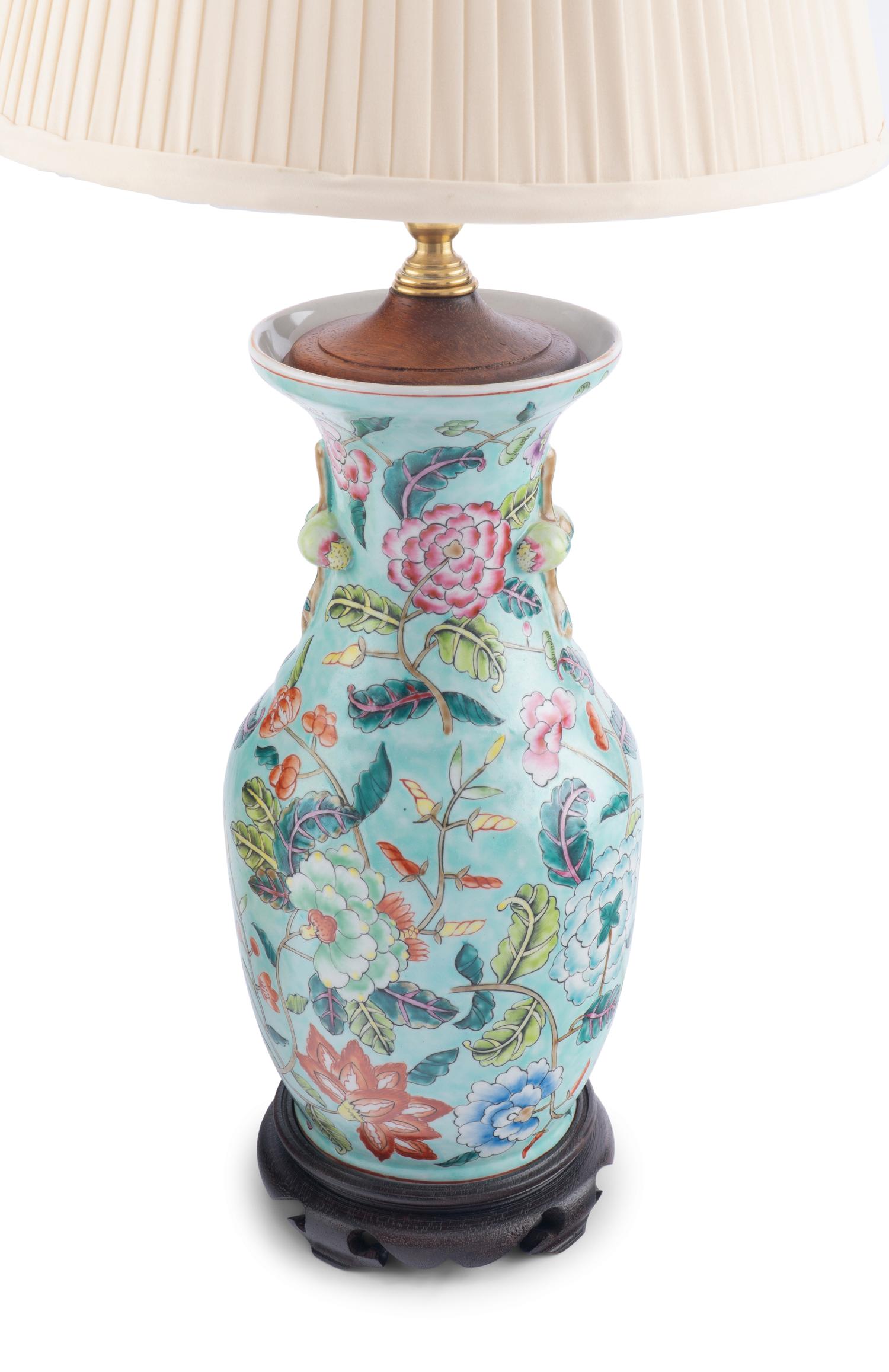 A Chinese Porcelain Vase Mounted as a Lamp and a Chinese Porcelain Jar